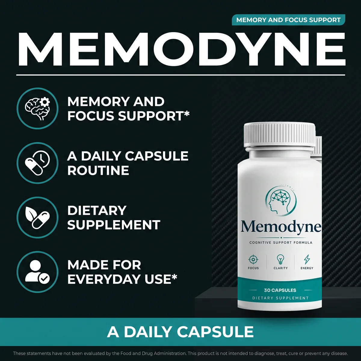 The Memodyne listing card for memory and focus support