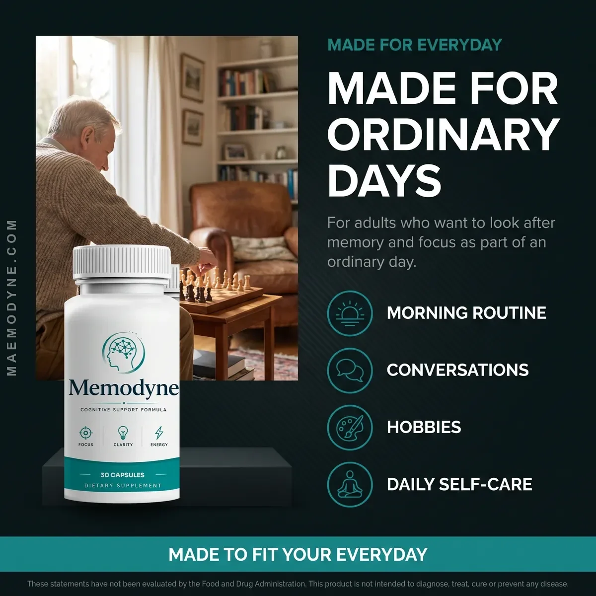 The Memodyne listing card showing who the capsule is for in everyday use
